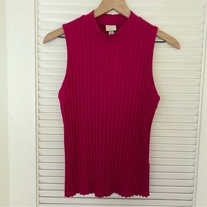 A New Day Pink Mock Neck Sleeveless Top